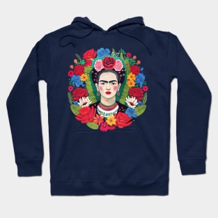 Mexican Dream of Flowers and Frida Kahlo Hoodie